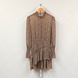 Fashion Nova Animal Print Drop Waist Ruffle Dress‎